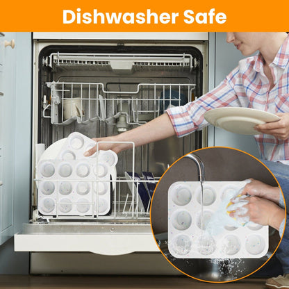 Skorter | 2-Pack: 12 Cup Silicone Muffins Nonstick Molds