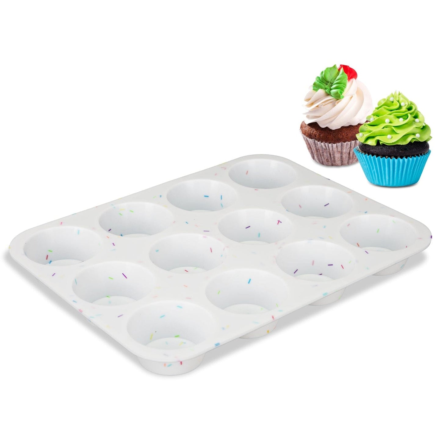 Skorter | 2-Pack: 12 Cup Silicone Muffins Nonstick Molds