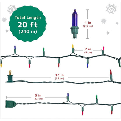 Skorter | 2-Pack: 20FT 100 Count Bulb Waterproof Mini Lights Plug In