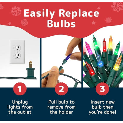 Skorter | 2-Pack: 20FT 100 Count Bulb Waterproof Mini String Lights Plug In