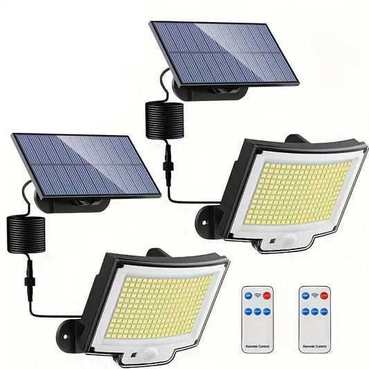 Skorter | 2-Pack: 228 LED Outdoor Split Solar Wall Lamps