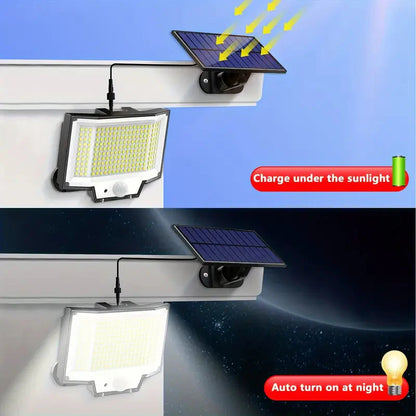Skorter | 2-Pack: 200-LED/3Modes Upgraded Split Solar Motion Sensor Light Outdoor with Remote Control
