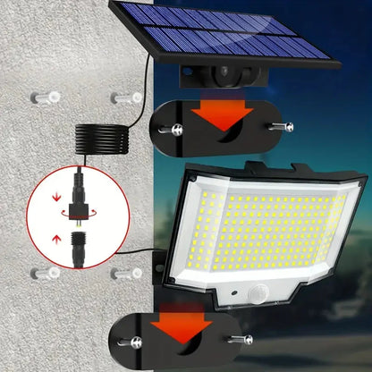 Skorter | 2-Pack: 200-LED/3Modes Upgraded Split Solar Motion Sensor Light Outdoor with Remote Control