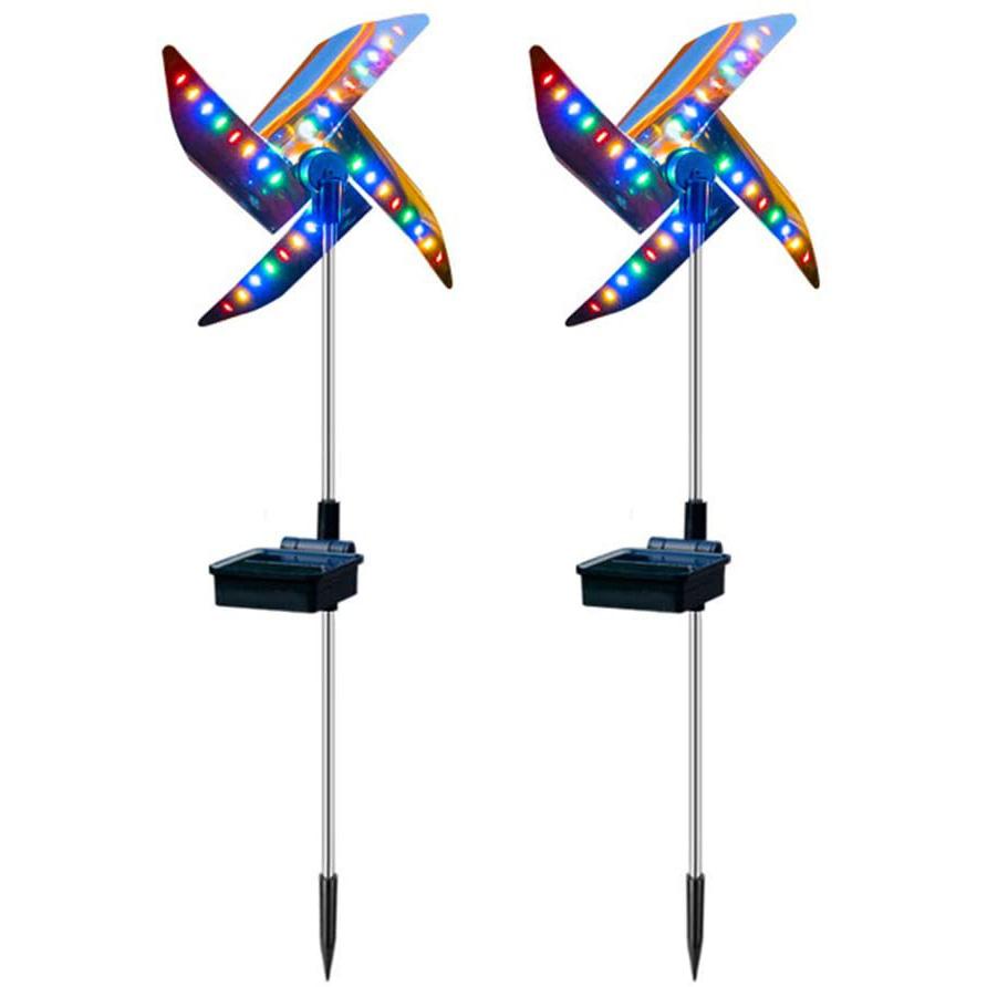Skorter | 2-Pack: 32LED Outdoor Solar Garden Lantern Garden Lawn Waterproof Windmill Light