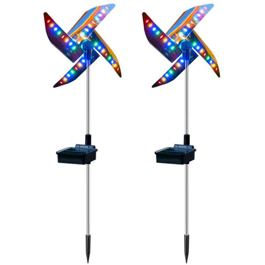 Skorter | 2-Pack: 32LED Outdoor Solar Garden Lantern Garden Lawn Waterproof Windmill Light