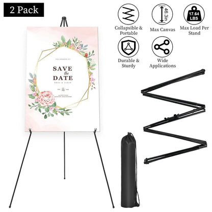 Skorter | 2-Pack: 61" Foldable A-Frame Stand Iron Alloy Drawing Stand