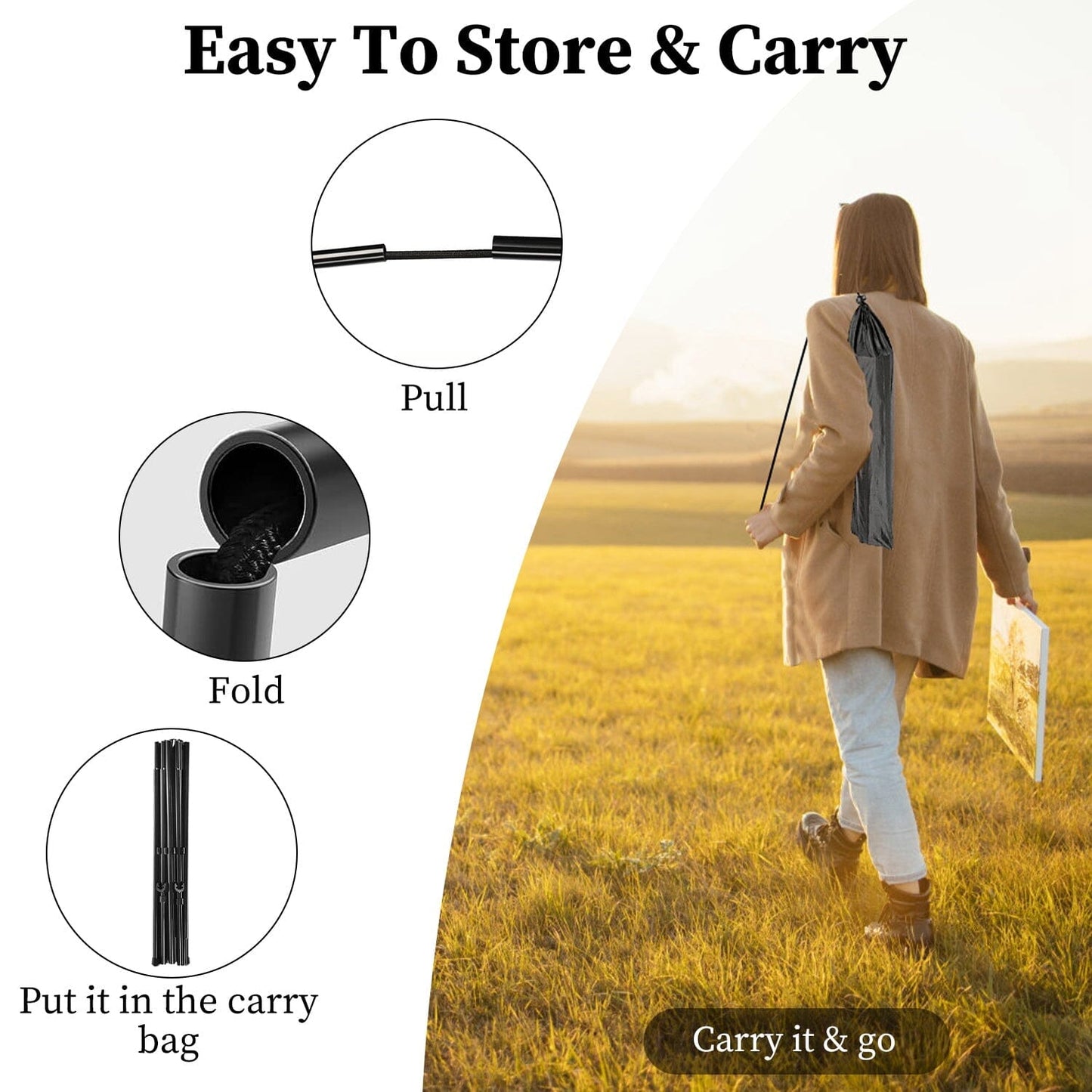 Skorter | 2-Pack: 61" Foldable A-Frame Stand Iron Alloy Drawing Stand