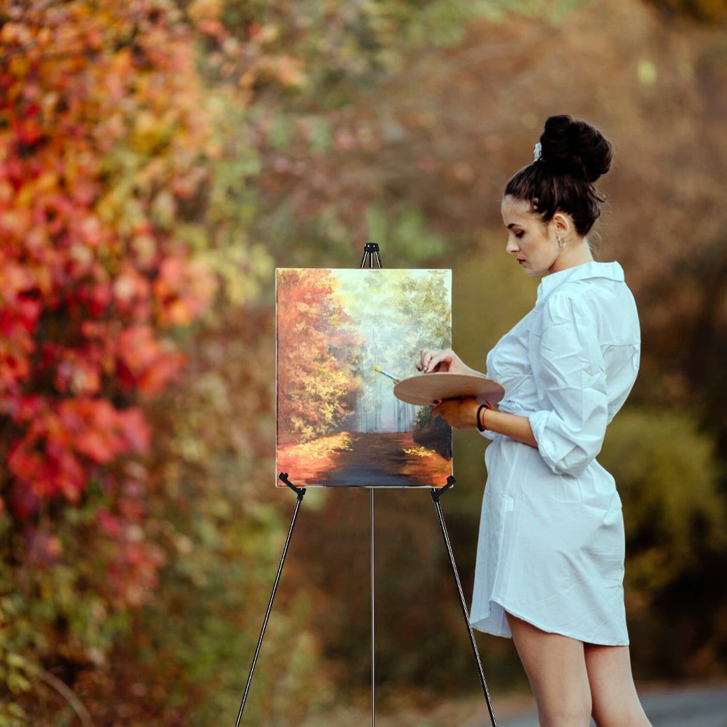 Skorter | 2-Pack: 61" Foldable A-Frame Stand Iron Alloy Drawing Stand