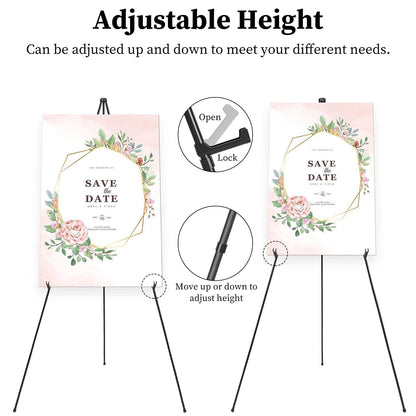 Skorter | 2-Pack: 61" Foldable A-Frame Stand Iron Alloy Drawing Stand