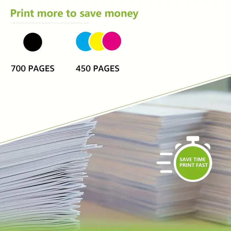 Skorter | 2-Pack: 63XL Ink Cartridges Black & Tricolor Replacement for HP 63 Ink