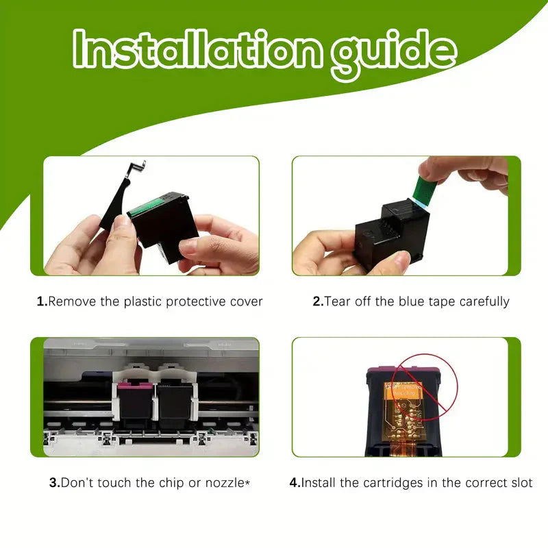 Skorter | 2-Pack: 63XL Ink Cartridges Black & Tricolor Replacement for HP 63 Ink