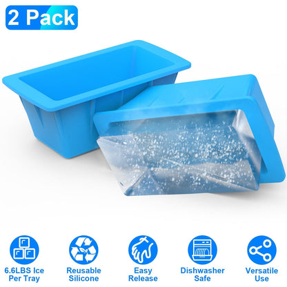 Skorter | 2-Pack: 6.6 lbs. Silicone-free Freezer Box Ice Blocks