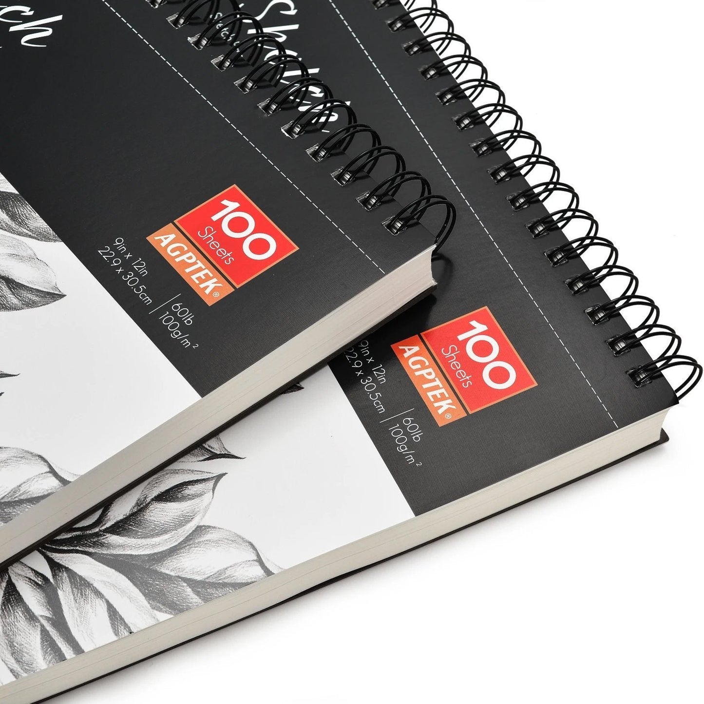 Skorter | 2-Pack: 9X12" 100 Sheets Spiral Sketch Pad