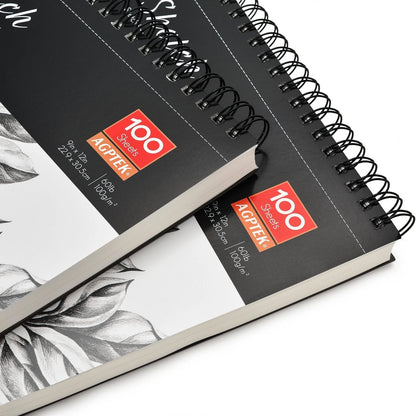 Skorter | 2-Pack: 9X12" 100 Sheets Spiral Sketch Pad