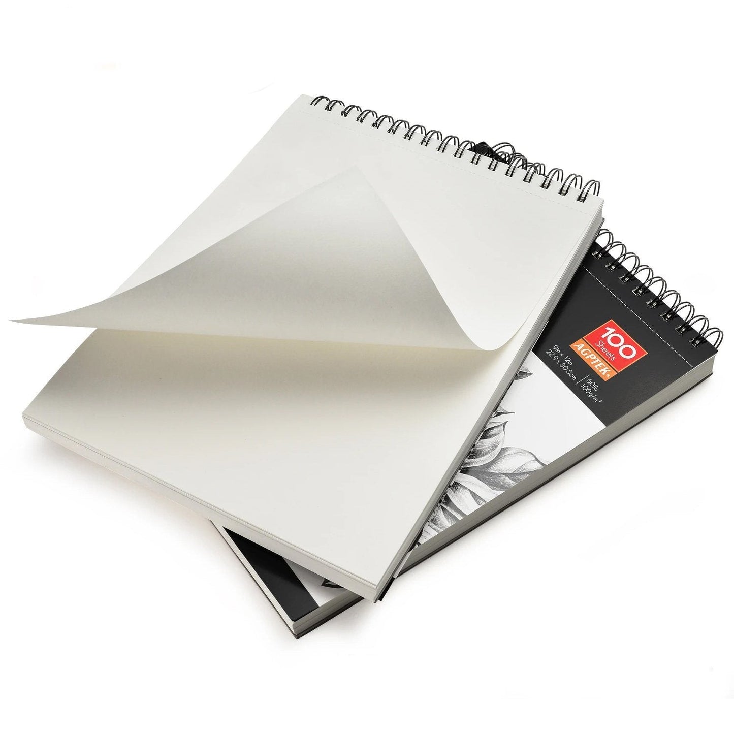 Skorter | 2-Pack: 9X12" 100 Sheets Spiral Sketch Pad