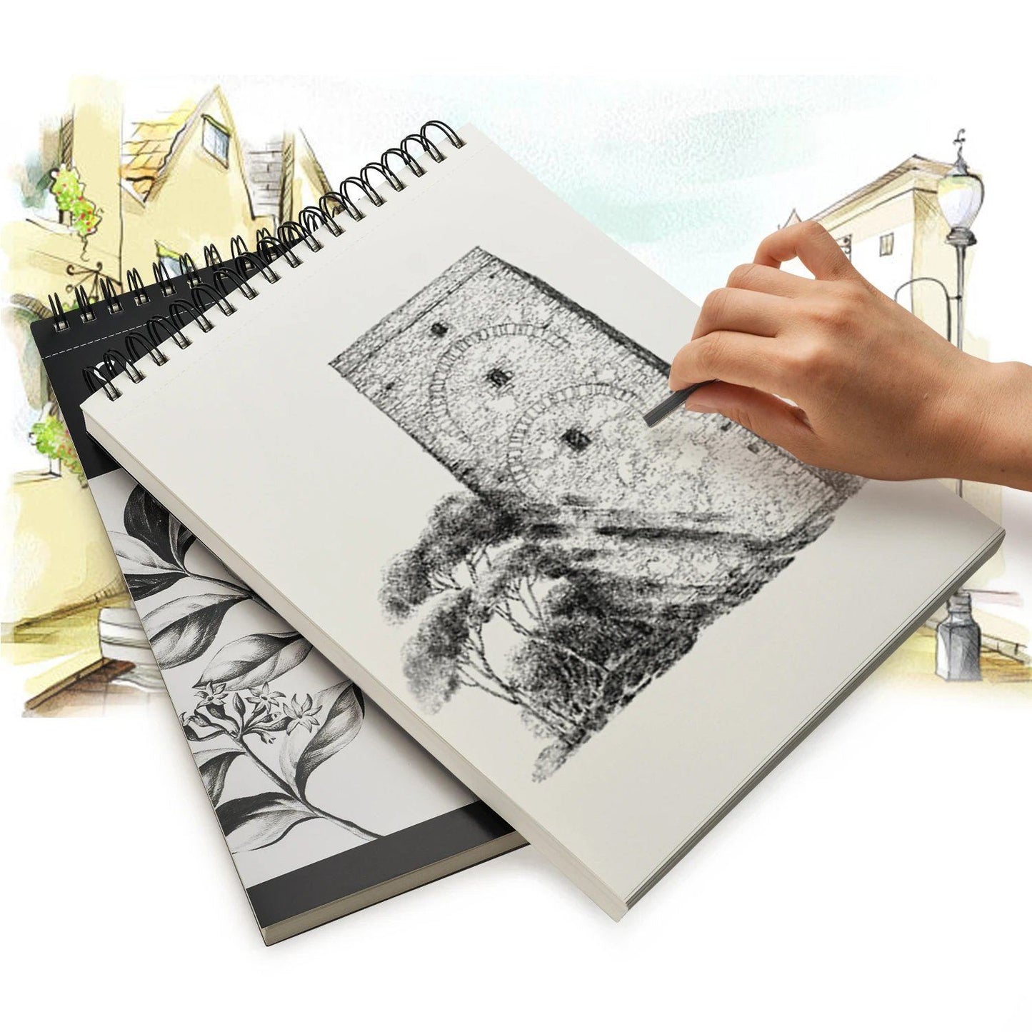 Skorter | 2-Pack: 9X12" 100 Sheets Spiral Sketch Pad