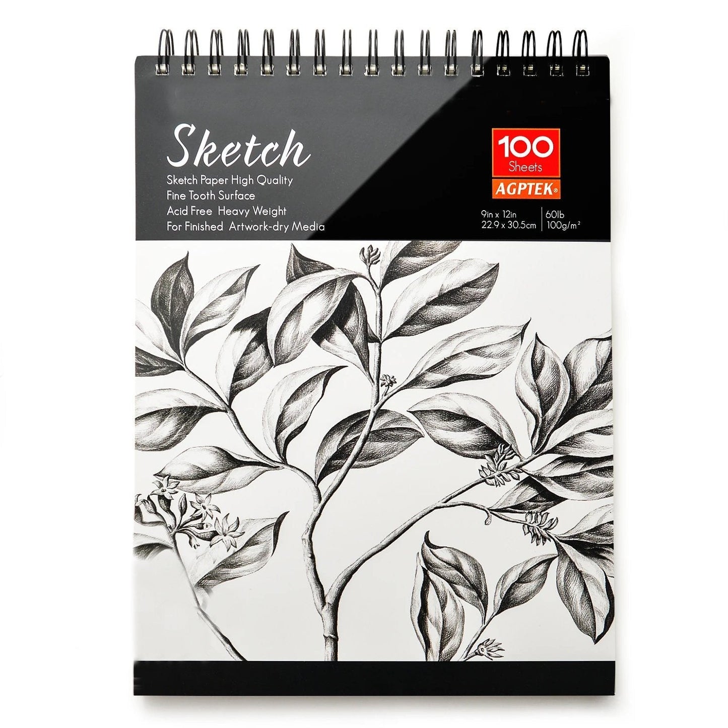 Skorter | 2-Pack: 9X12" 100 Sheets Spiral Sketch Pad