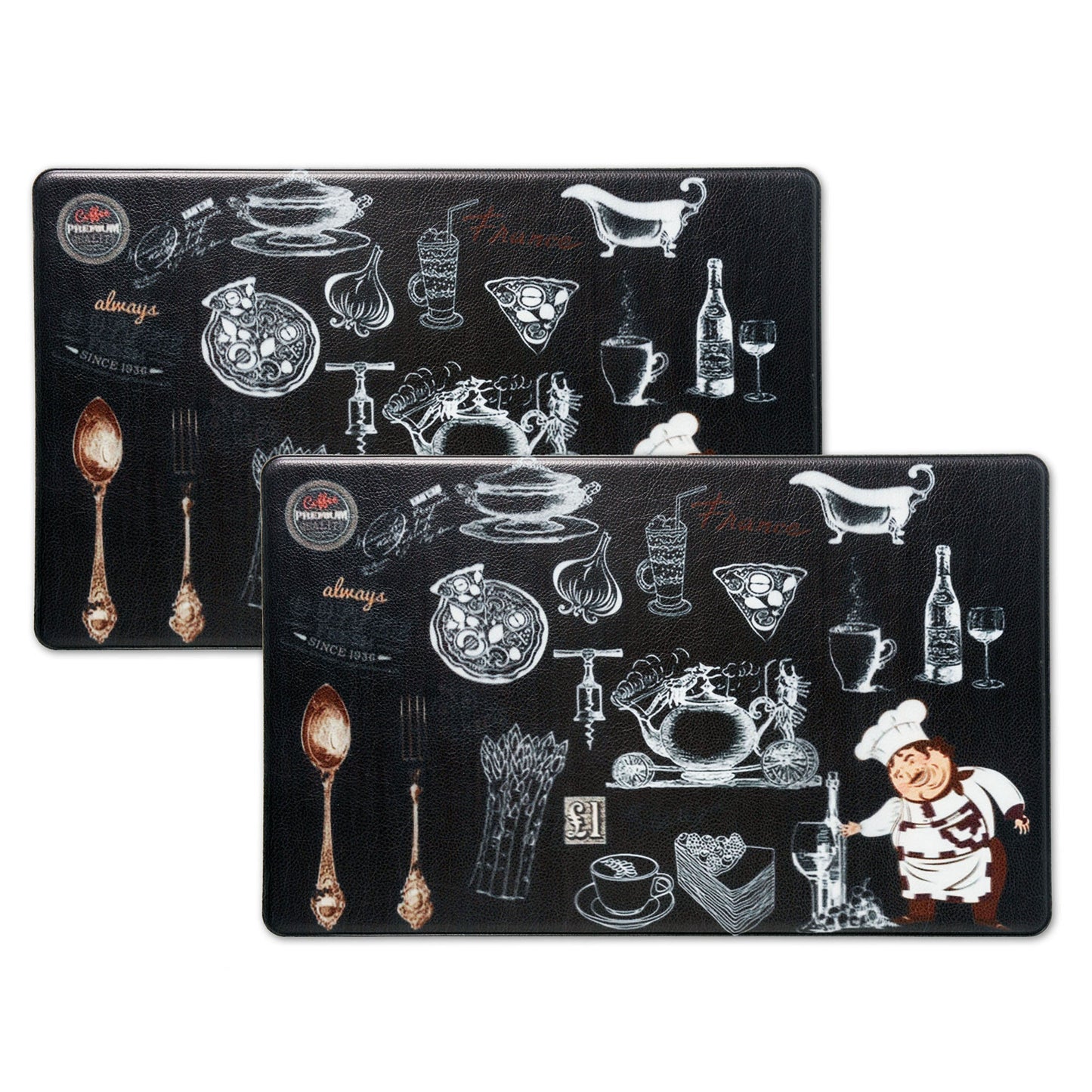 Skorter | 2-Pack: Bibb Home Anti Fatigue Foam Kitchen Rugs