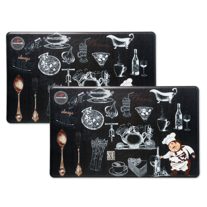 Skorter | 2-Pack: Bibb Home Anti Fatigue Foam Kitchen Rugs