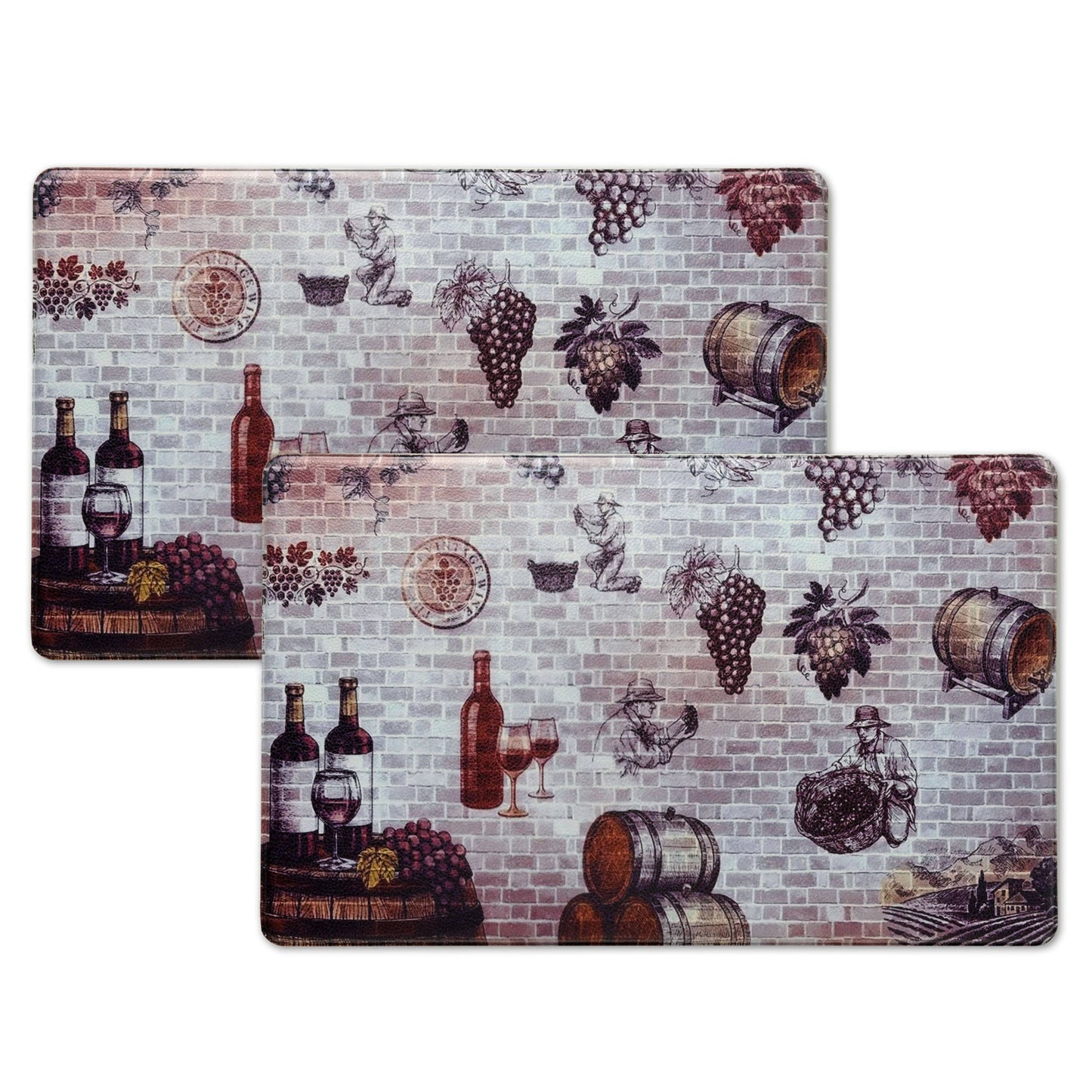 Skorter | 2-Pack: Bibb Home Anti Fatigue Foam Kitchen Rugs