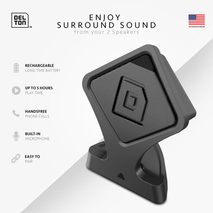 Skorter | 2-Pack: Delton True Wireless Speaker Portable Bluetooth Speaker with Microphone