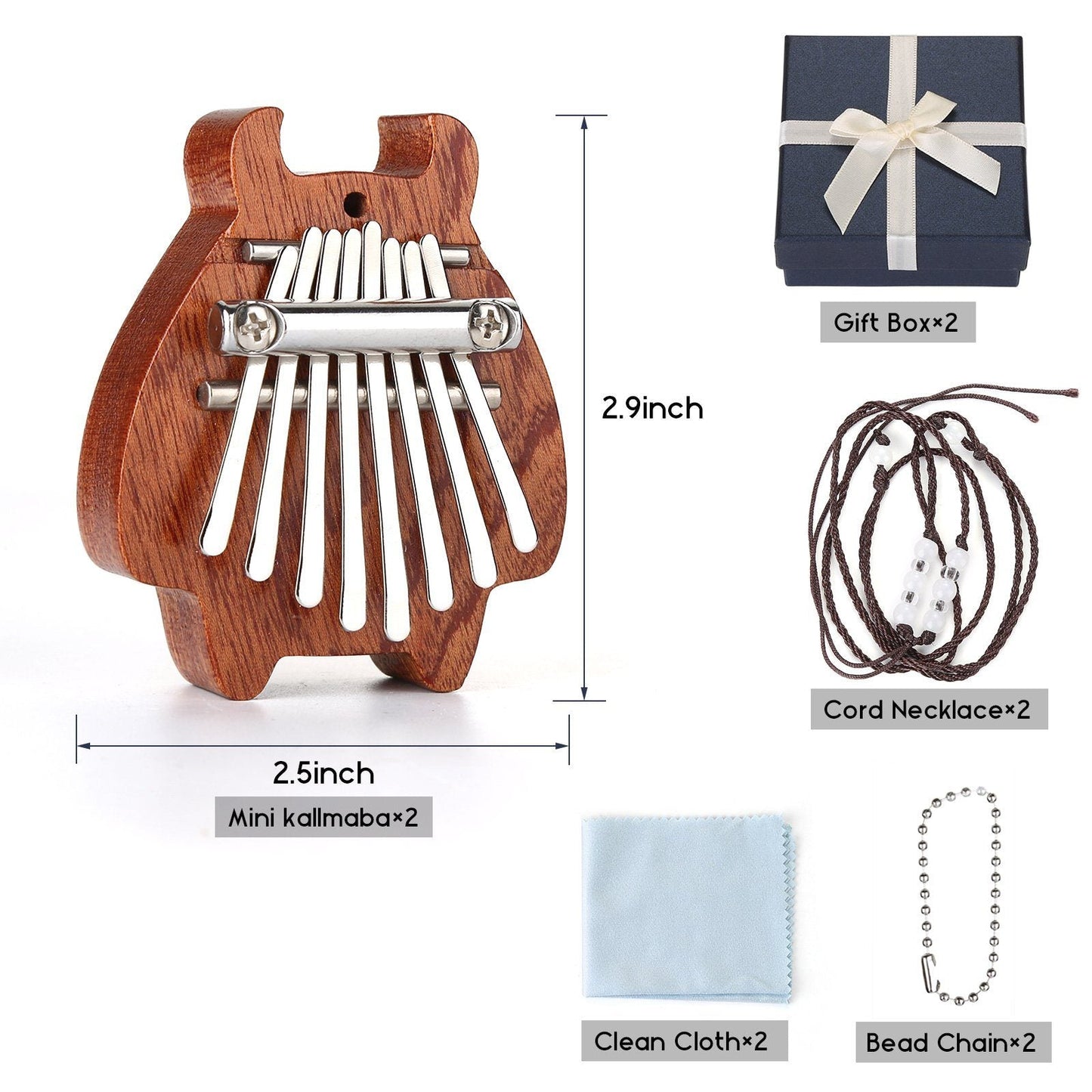 Skorter | 2-Pack: Finger Thumb Piano Mini Kalimba with 8 Keys
