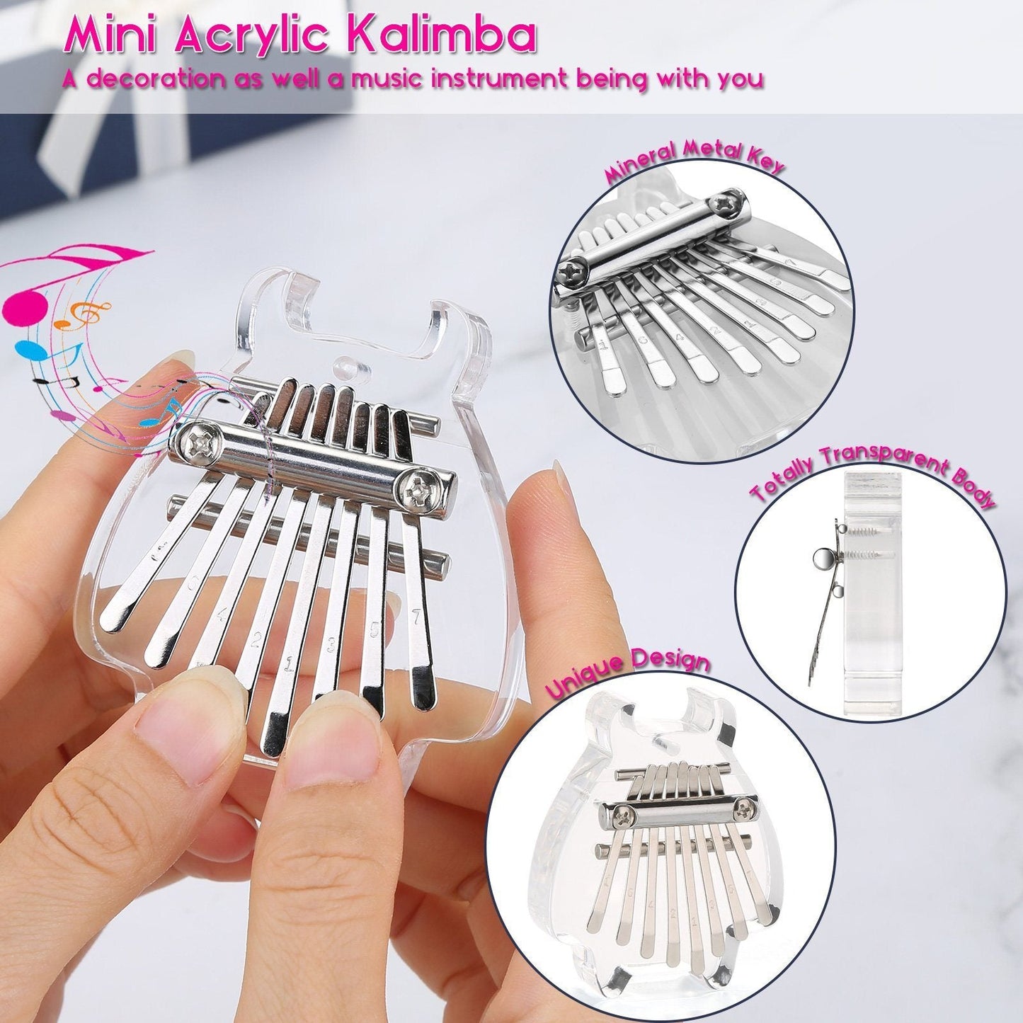 Skorter | 2-Pack: Finger Thumb Piano Mini Kalimba with 8 Keys