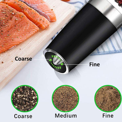Skorter | 2-Pack: Gravity Electric Salt Pepper Grinder