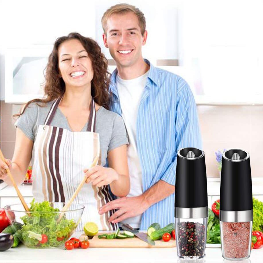 Skorter | 2-Pack: Gravity Electric Salt Pepper Grinder
