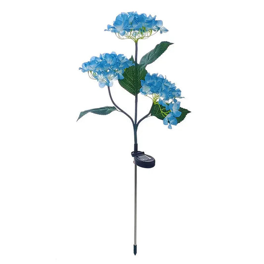 Skorter | 2-Pack: Hydrangea Solar LED Flower Lights with 3 Heads Outdoor Waterproof Garden Lights