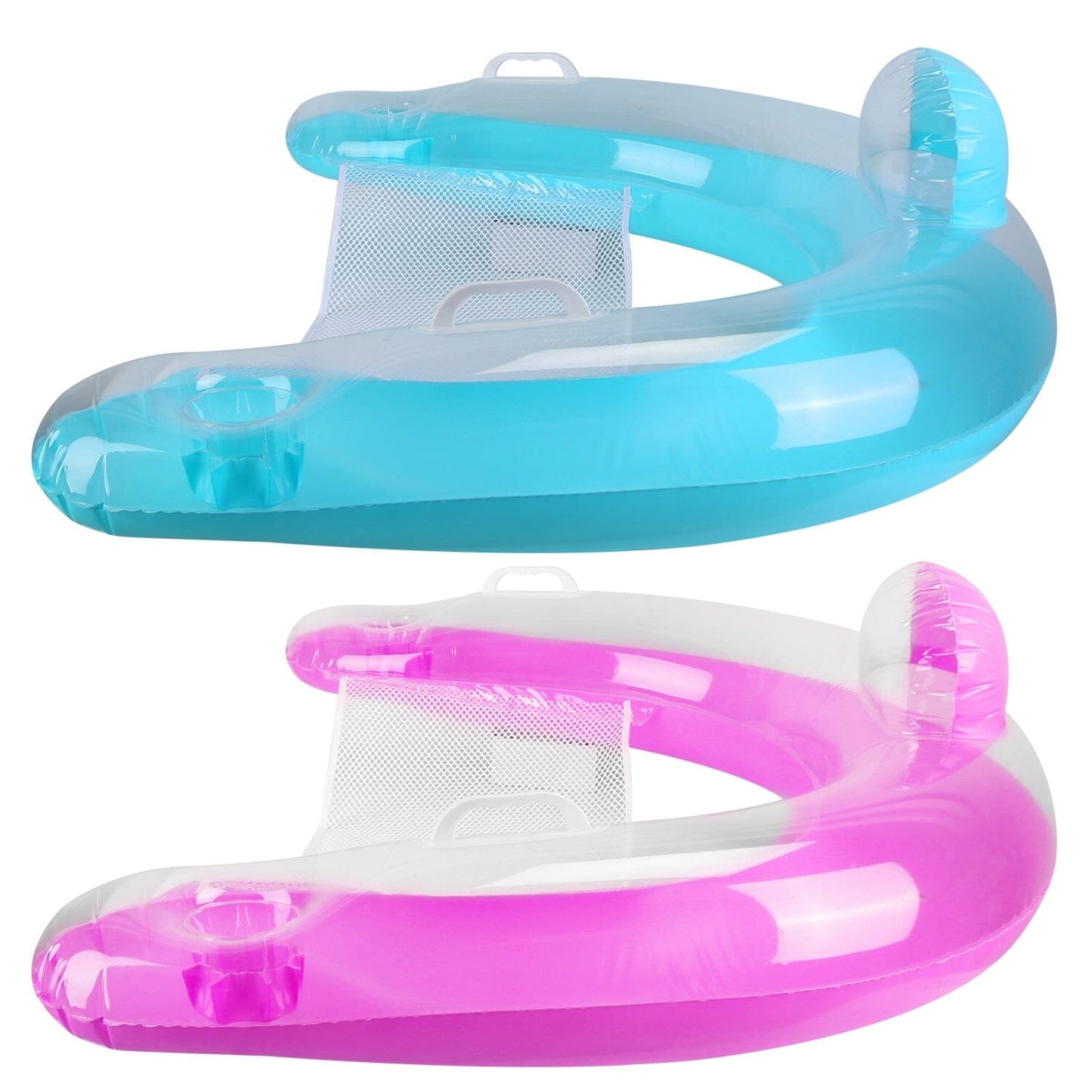 Skorter | 2-Pack: Inflatable Floating Dock Chair with Cup Holder Arm Support