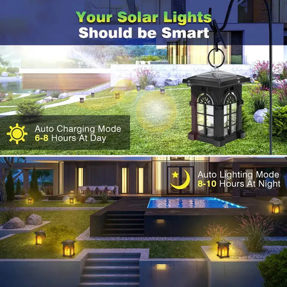 Skorter | 2-Pack: IP65 Waterproof Sun Outdoor Lighting with Flickering Flame