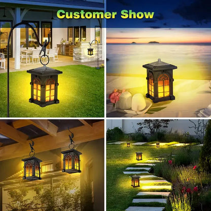 Skorter | 2-Pack: IP65 Waterproof Sun Outdoor Lighting with Flickering Flame