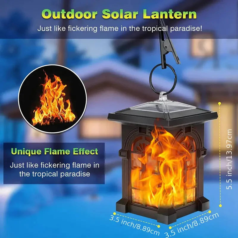 Skorter | 2-Pack: IP65 Waterproof Sun Outdoor Lighting with Flickering Flame