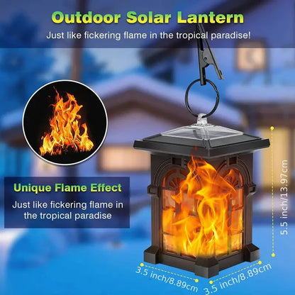 Skorter | 2-Pack: IP65 Waterproof Sun Outdoor Lighting with Flickering Flame