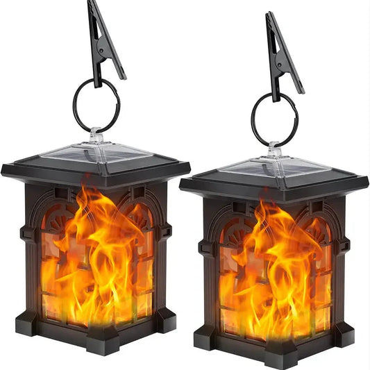 Skorter | 2-Pack: IP65 Waterproof Sun Outdoor Lighting with Flickering Flame
