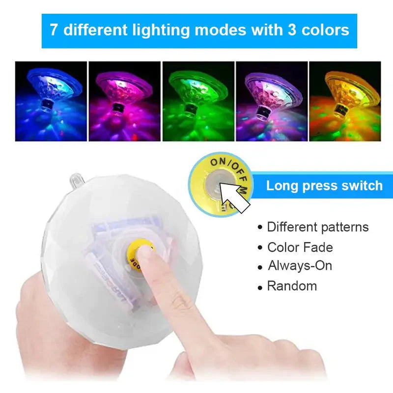 Skorter | 2-Pack: LED Color Changing Floating Pool Lights with 8 Modes Lighting