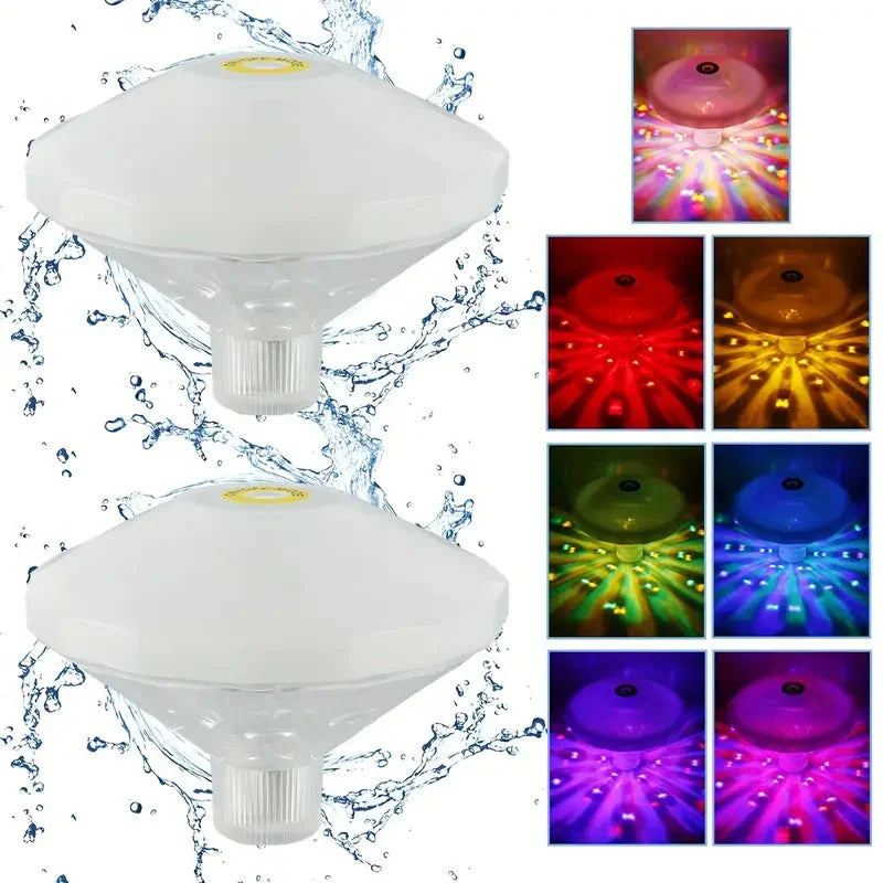Skorter | 2-Pack: LED Color Changing Floating Pool Lights with 8 Modes Lighting