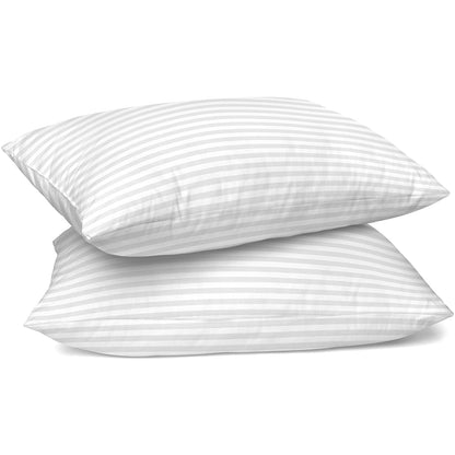 Skorter | 2-Pack: Lux Decor Collection Cotton Stripe Pillow Fuzzy Bed Pillows Set