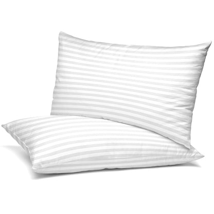 Skorter | 2-Pack: Lux Decor Collection Cotton Stripe Pillow Fuzzy Bed Pillows Set
