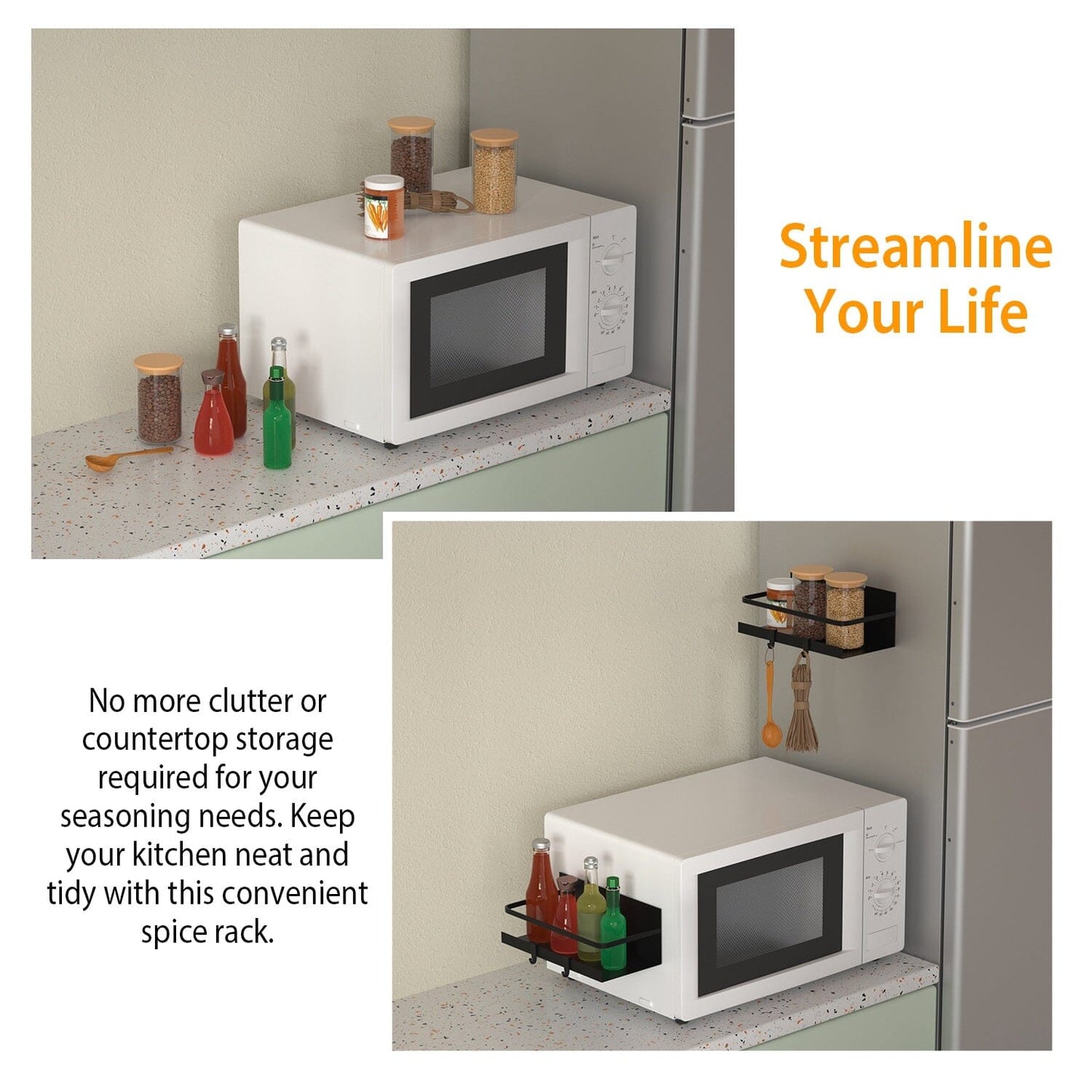 Skorter | 2-Pack: Magnetic Spice Holder Rack Organizer