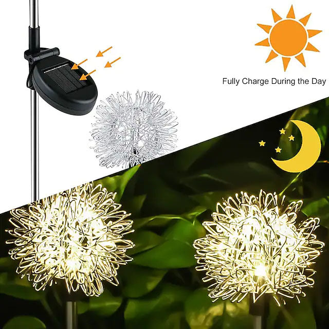 Skorter | 2-Pack: Outdoor Solar Dandelion Garden Lights