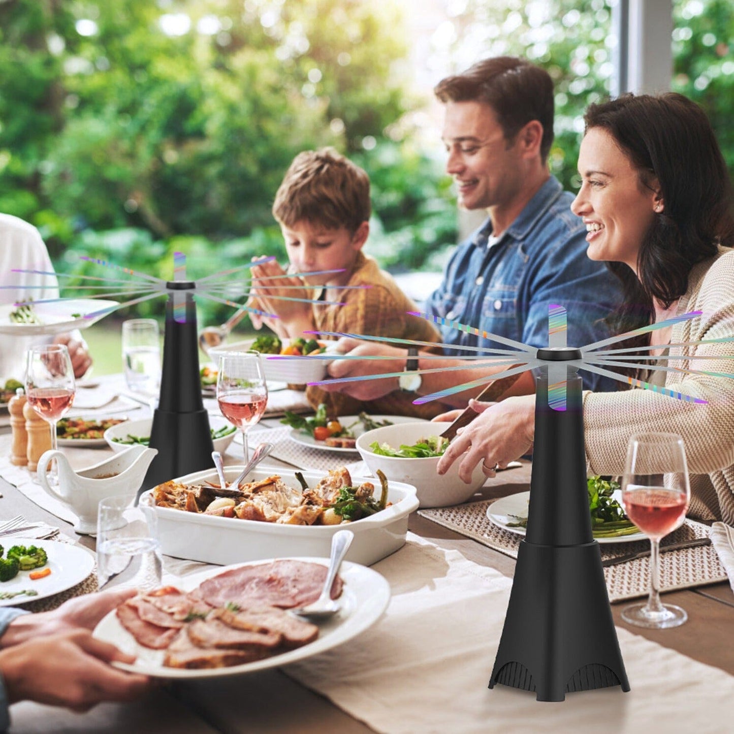 Skorter | 2-pack: Carrying fan with reflective fly repellent, rechargeable battery operated