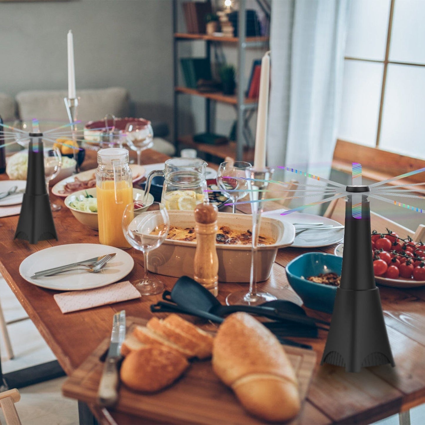 Skorter | 2-pack: Carrying fan with reflective fly repellent, rechargeable battery operated