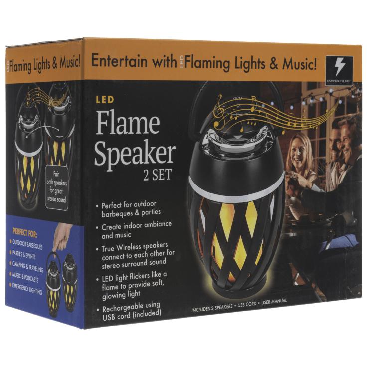 Skorter | 2-Pack: Power-To-Go True Wireless Stereo Lantern Flame Speakers