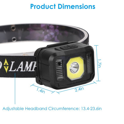 Skorter | 2-Pack: Rechargeable motion sensor headlamp 6 light modes