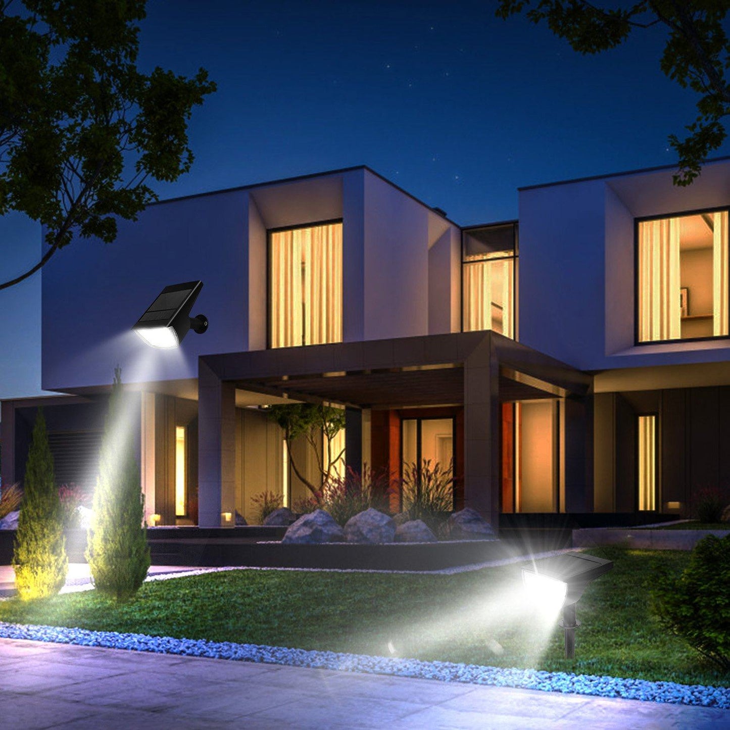 Skorter | 2-Pack: Solarek 32 LED solar landscape spotlights