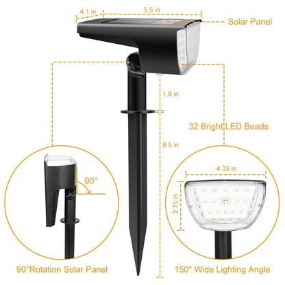 Skorter | 2-Pack: Solarek 32 LED solar landscape spotlights