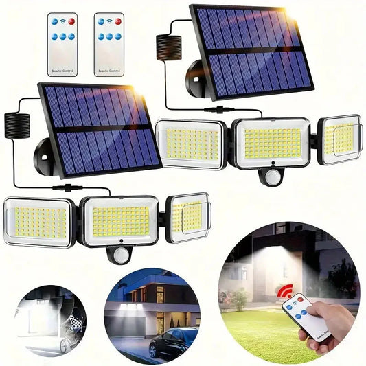Skorter | 2-Pack: Split Solar Wall Lights For Outdoor With Motion Sensor 3 Heads