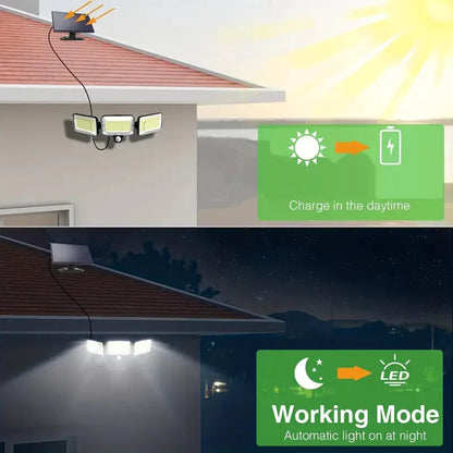 Skorter | 2-Pack: Split Solar Wall Lights For Outdoor With Motion Sensor 3 Heads